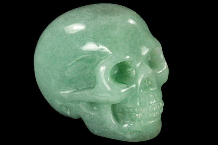 Realistic, Polished Green Aventurine Skull #116806